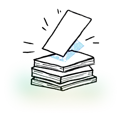 illustration of stacked papers representing clear daily structure in todd
